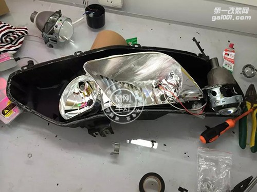 【廣州炫瀾車燈】本田思域升級精剛海拉5雙光透鏡+精剛G5安定器