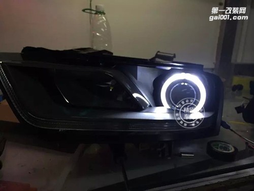 【广州炫澜车灯】低配Q3升级精刚海拉5双光透镜+精刚安定器