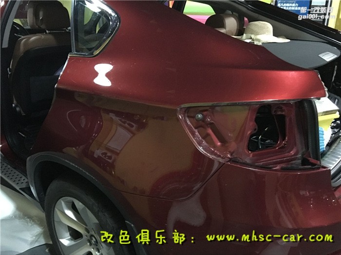 寶馬X6貼膜改色施工美國CP頂級透明保護膜隱形車衣 深圳車衣裳膜幻色彩汽車改色貼膜