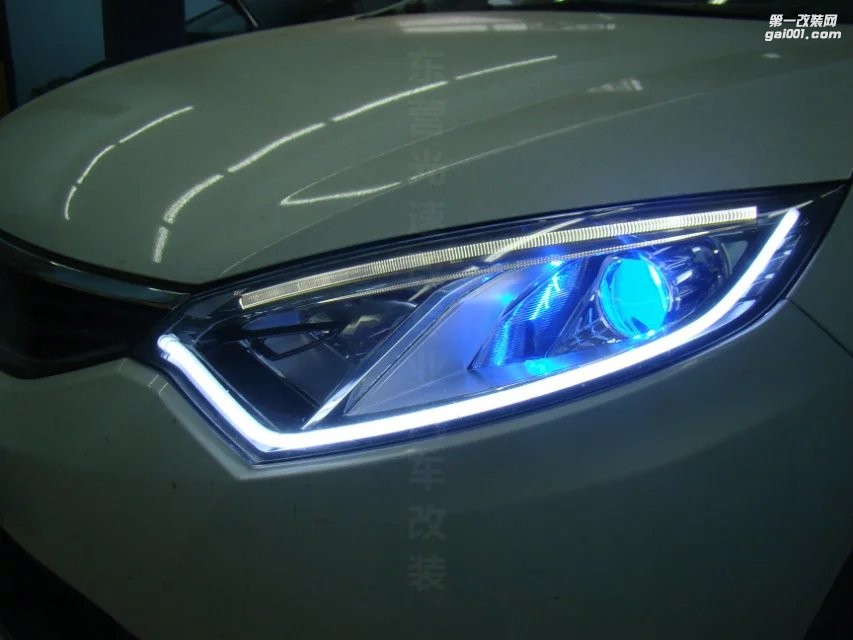 東營汽車改燈 長安致尚XT 升級海拉5+藍色惡魔眼