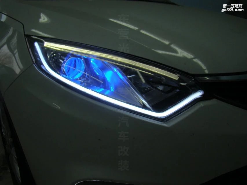 東營汽車改燈 長安致尚XT 升級海拉5+藍色惡魔眼