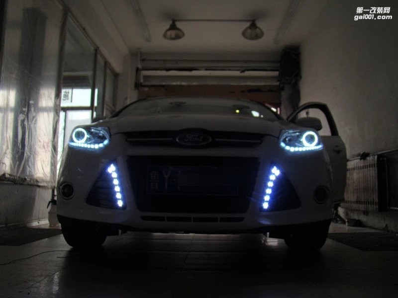 東營光速汽車大燈改裝 福特 升級 天使眼+淚眼