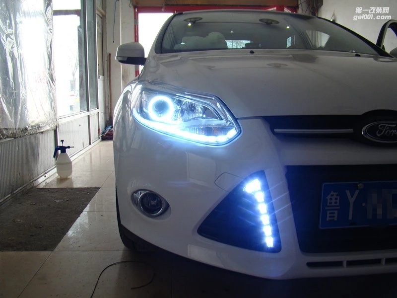 東營光速汽車大燈改裝 福特 升級 天使眼+淚眼