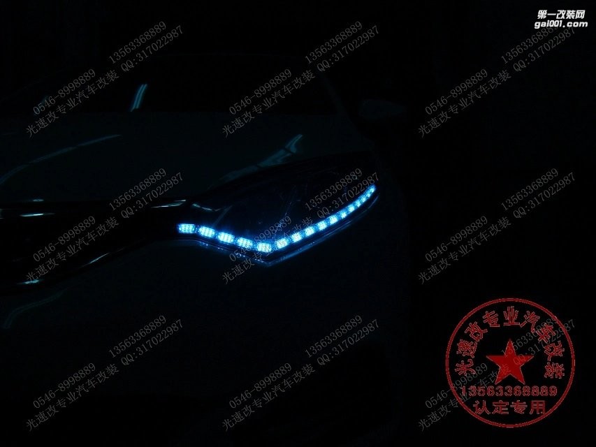 東營光速改汽車大燈改裝 長安致尚XT 升級Q5+紅色惡魔眼