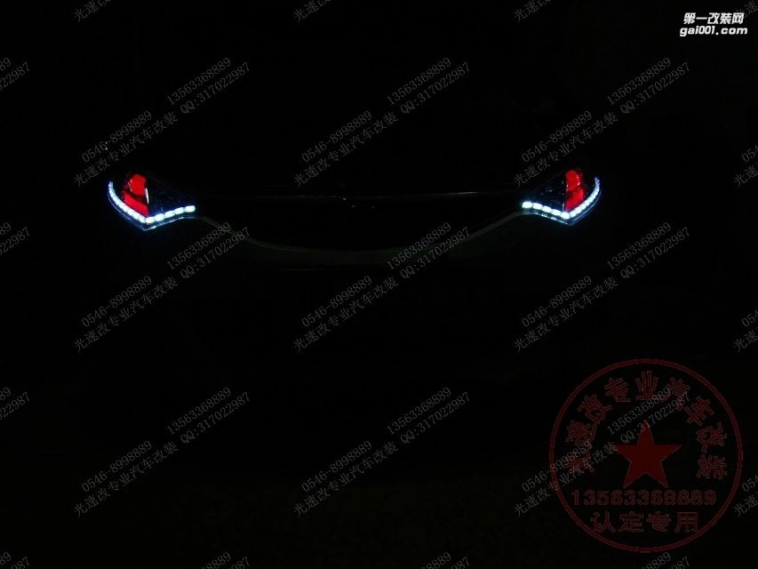 東營光速改汽車大燈改裝 長安致尚XT 升級Q5+紅色惡魔眼