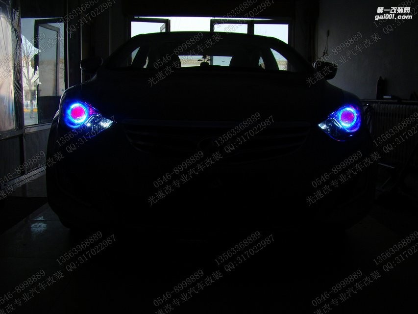 東營汽車大燈改裝 現(xiàn)代朗動 惡魔眼 東營光速改