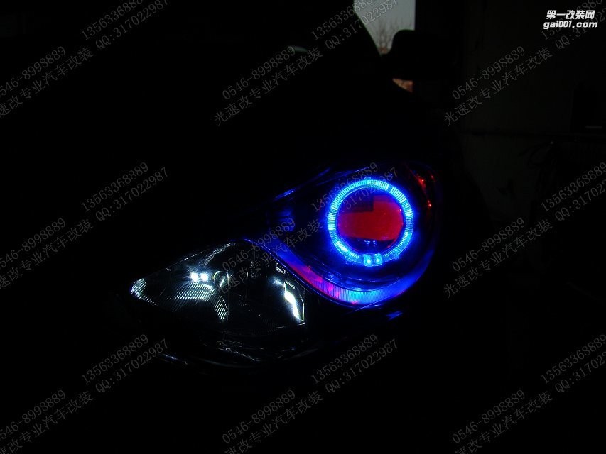東營汽車大燈改裝 現(xiàn)代朗動 惡魔眼 東營光速改