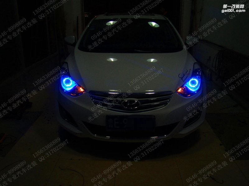 東營汽車大燈改裝 現(xiàn)代朗動 惡魔眼 東營光速改