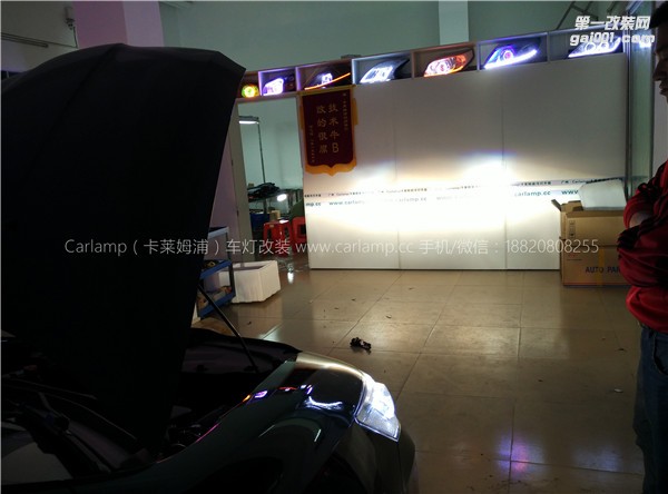 廣州凌派改燈，車燈改裝升級：卡萊姆浦美標(biāo)Q5雙光透鏡氙氣大燈LED日行燈