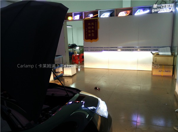 廣州凌派改燈，車燈改裝升級：卡萊姆浦美標(biāo)Q5雙光透鏡氙氣大燈LED日行燈