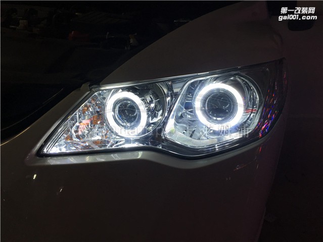 廣州思銘改燈，車燈改裝升級(jí)：卡萊姆浦Q5+精偉雙光透鏡+天使眼+惡魔眼