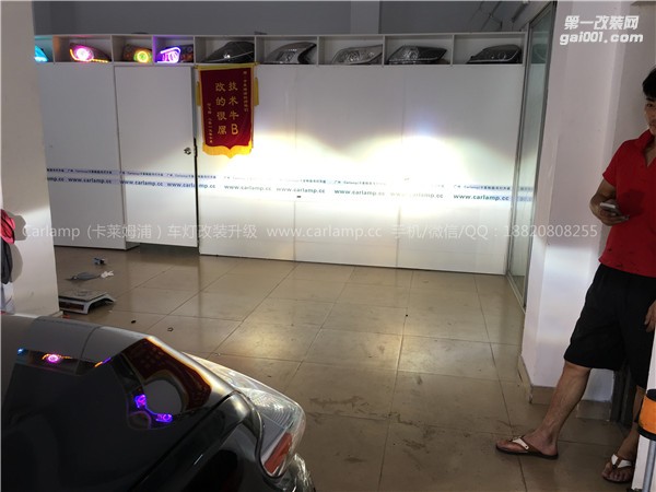 廣州漢蘭達(dá)改燈，車燈改裝升級：進(jìn)口海拉5雙光透鏡+歐司朗D1S氙氣大燈CBI+歐司朗安定器+白惡魔