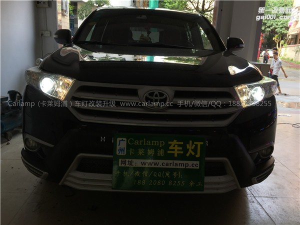 廣州漢蘭達(dá)改燈，車燈改裝升級：進(jìn)口海拉5雙光透鏡+歐司朗D1S氙氣大燈CBI+歐司朗安定器+白惡魔