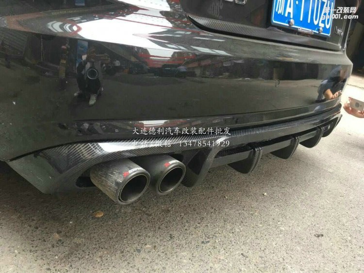 奧迪A6L改裝RS6前杠 ABT碳纖維下鏟后唇