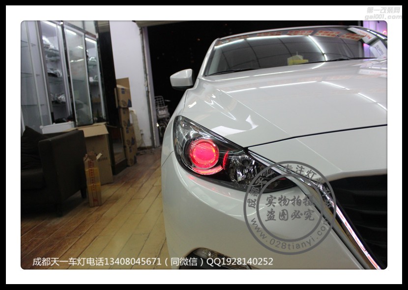成都昂克賽拉改車燈改裝原裝Q5海拉透鏡歐司朗氙氣燈LED日行燈總成