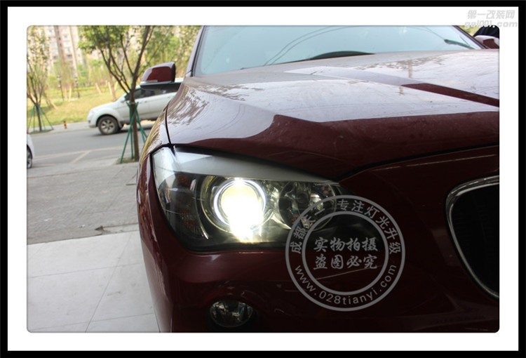 成都寶馬X1車燈升級(jí)改裝原裝Q5海拉雙光透鏡LED日行燈氙氣燈總成