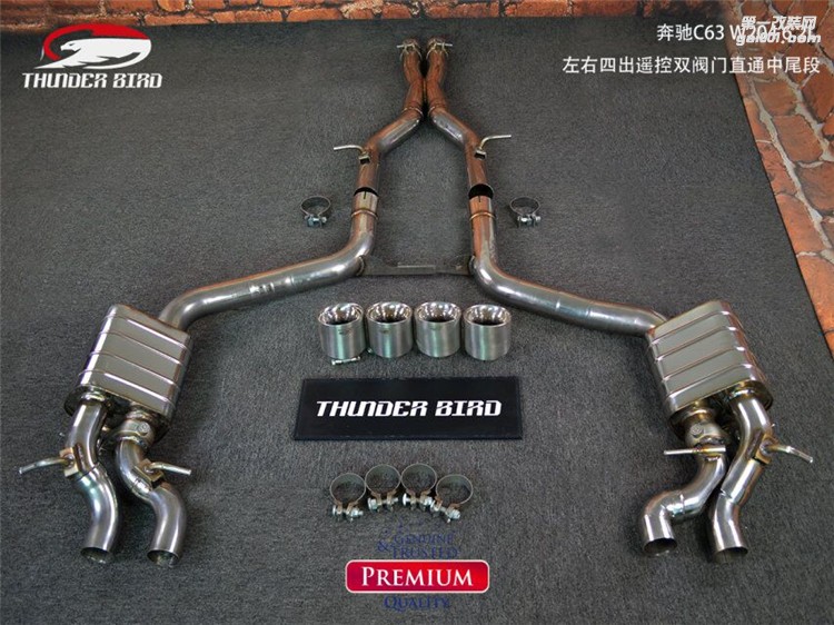 奔馳C63 W204 thunder bird雷鳥中尾四出閥門排氣管