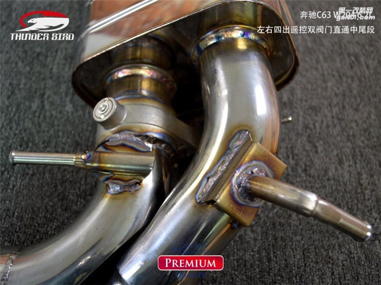 奔馳C63 W204 thunder bird雷鳥中尾四出閥門排氣管