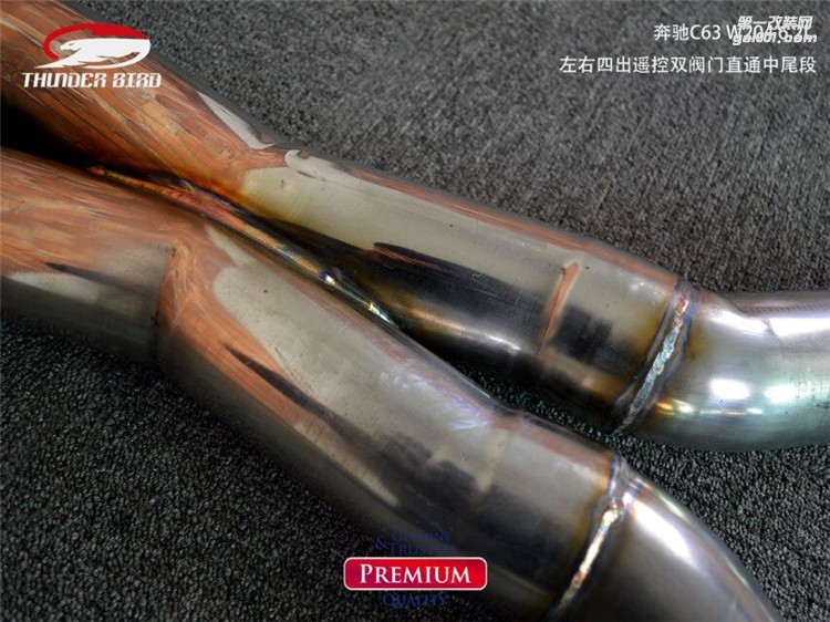 奔馳C63 W204 thunder bird雷鳥中尾四出閥門排氣管