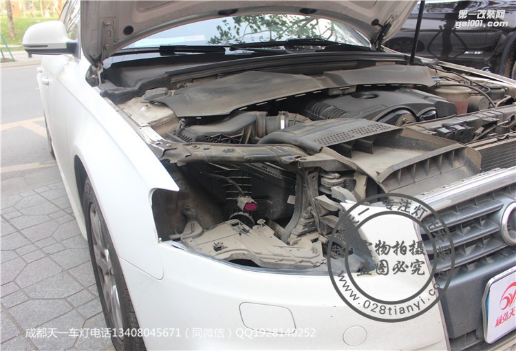 成都奧迪A4L車燈改裝升級原裝Q5海拉雙光透鏡LED日行燈