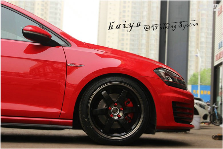 海亞：大眾高爾夫7GTI MK7 升級(jí) RAYS TE37SL PW 18寸鍛造輪轂