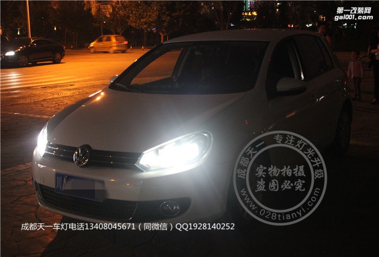 成都高爾夫6車燈不亮？改裝氙氣燈雙光透鏡LED燈成都天一車燈