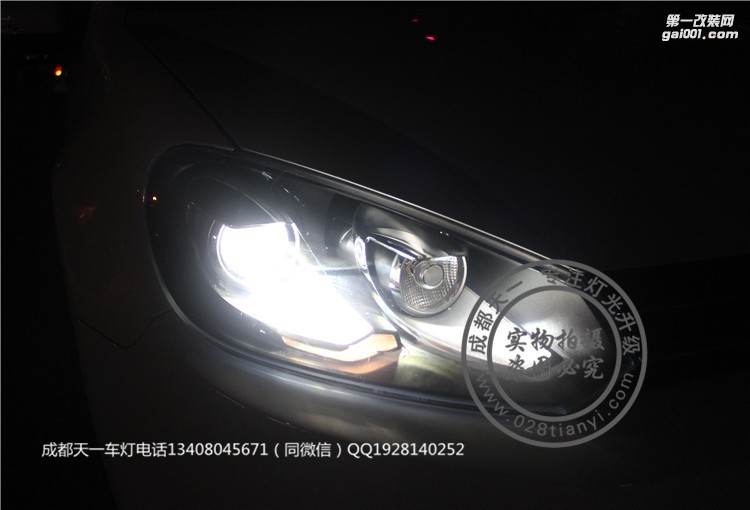 成都高爾夫6車燈不亮？改裝氙氣燈雙光透鏡LED燈成都天一車燈