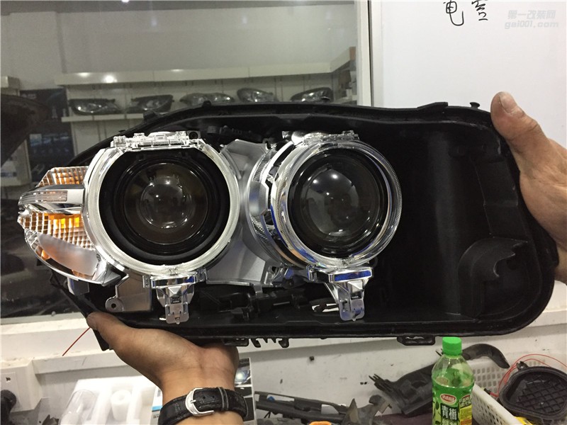 寶馬5系車燈升級(jí)改裝4透鏡 海拉5 歐司朗氙氣燈 安定器