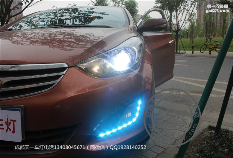 成都朗動(dòng)改車燈改裝海拉透鏡歐司朗正能量氙氣燈日行燈