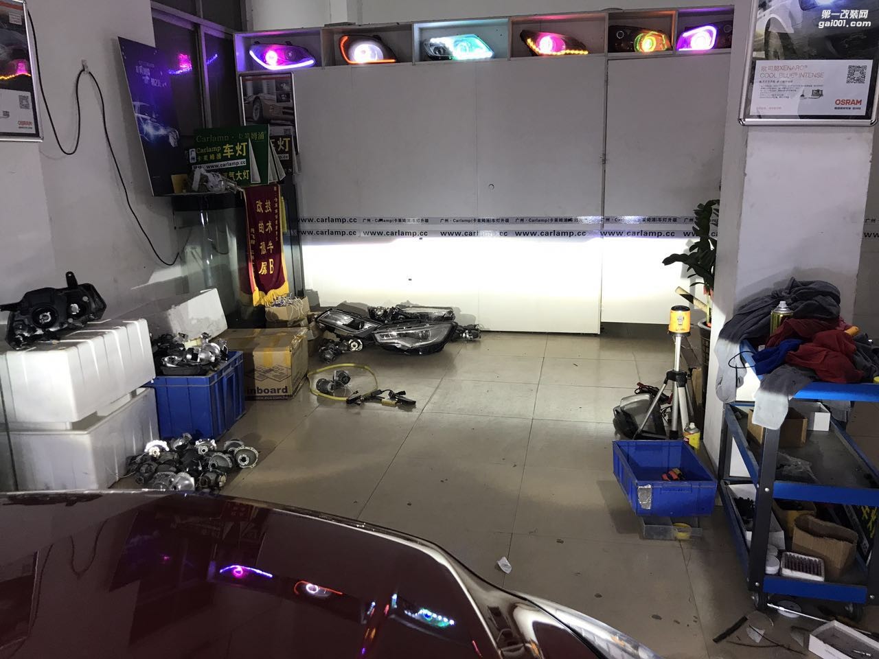廣州改燈  廣州卡萊姆浦專業(yè)改燈店邁銳寶   改燈 車燈改裝升級：鍍膜5＋5雙光透鏡  氙氣燈套餐  冰藍惡魔眼