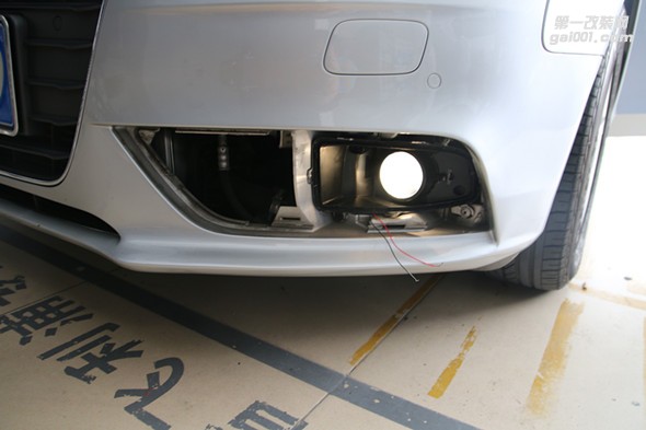 奧迪A4L汽車大燈改裝海拉5透鏡霧燈雙光透鏡氙氣燈