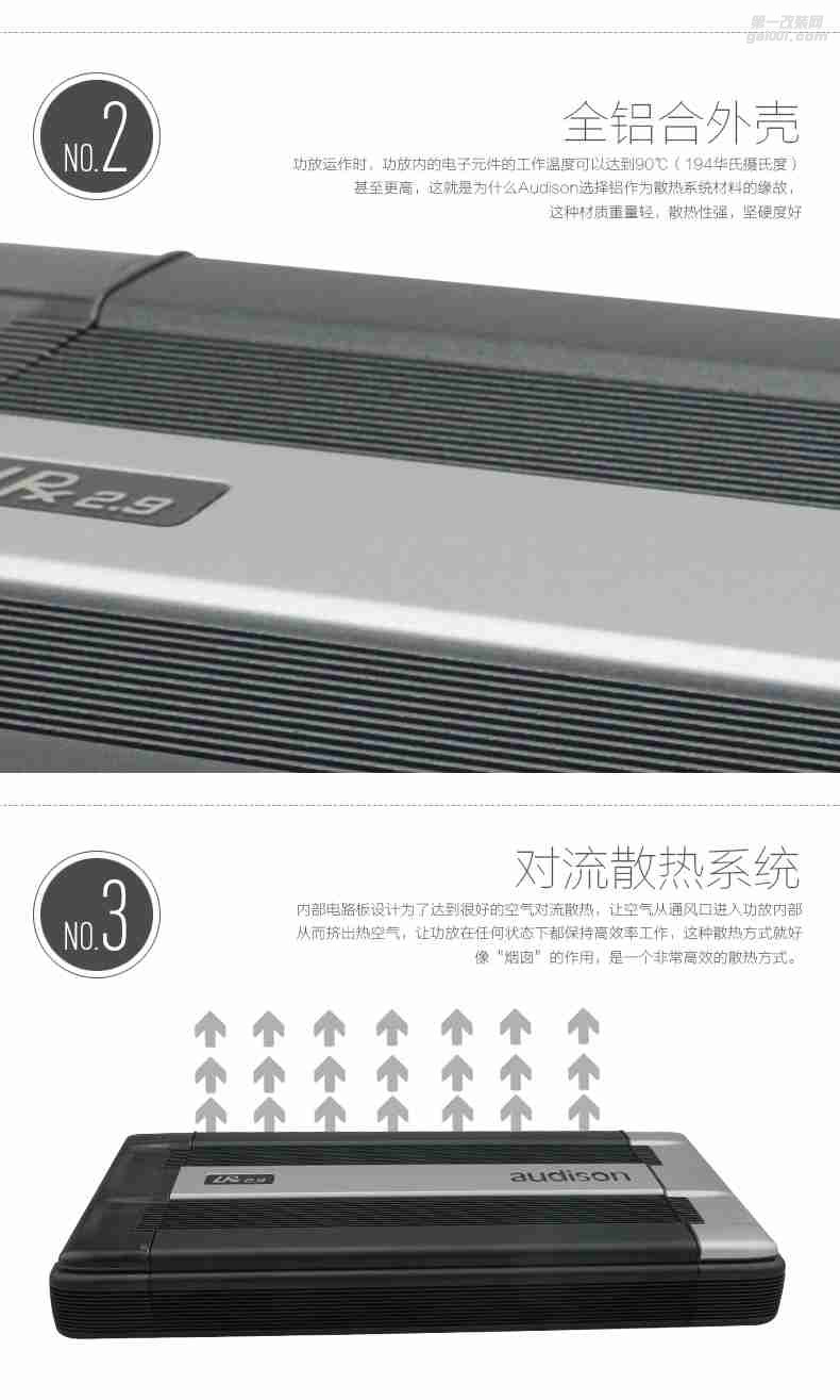 意大利Audison歐迪臣LRx2.9汽車功放2聲道無(wú)損安裝車載低音炮功放