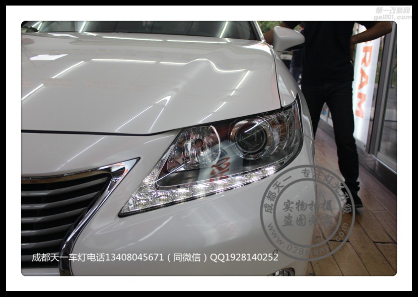 成都凱迪拉克ES250車燈改裝升級海拉雙光透鏡
