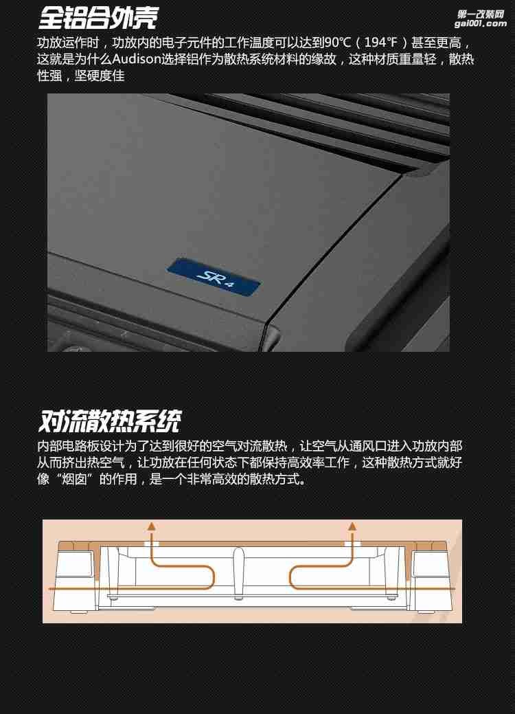 意大利Audison歐迪臣SR4汽車音響功放4聲道車載功放機(jī)推喇叭低音