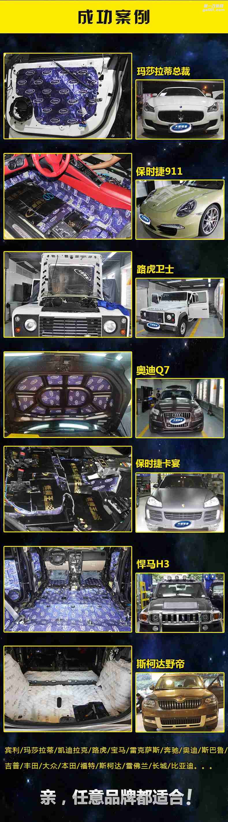 汽車全車隔音大能全車隔音材料套餐（不包施工） 皇家城堡 材料包