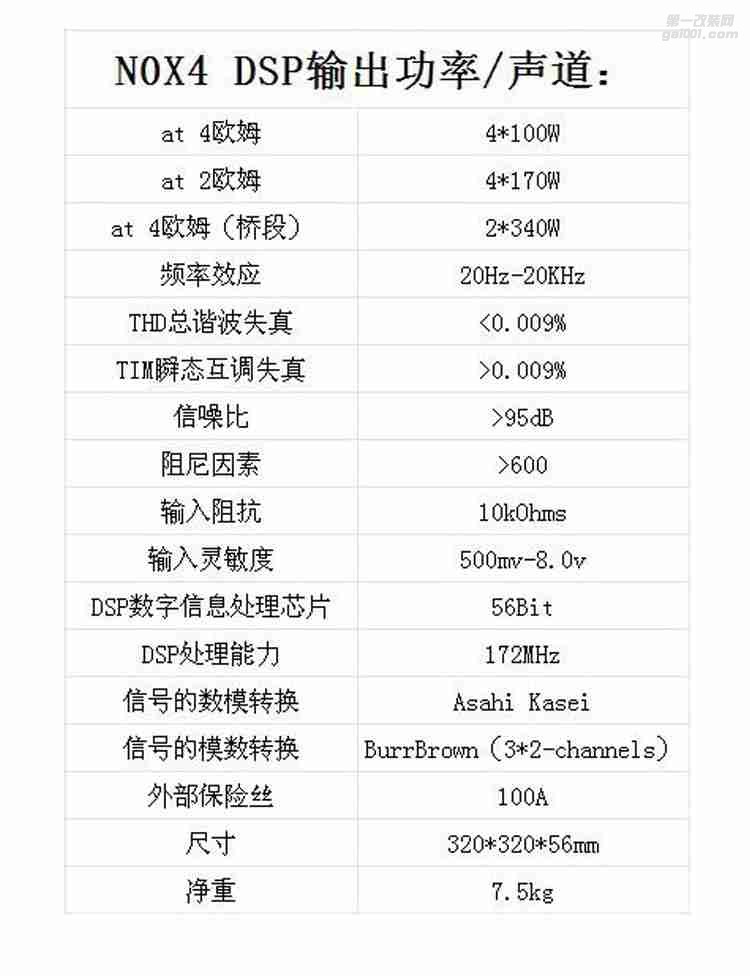 德國巴仕Brax布萊克斯NOX4 DSP 4路功放汽車音響四聲道功放推喇叭