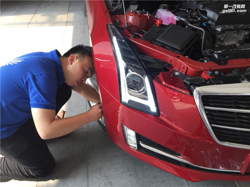 上海凱迪拉克車燈改裝 全LED大燈 雪萊特LED透鏡 龍鼎愛馬仕大燈 日行燈