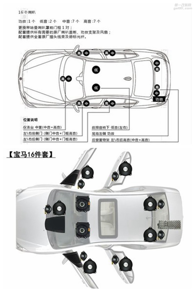 寶馬音響改裝525Li原廠件升級哈曼卡頓6件套B&O中置大白鯊隔音汕頭車韻汽車音響改裝