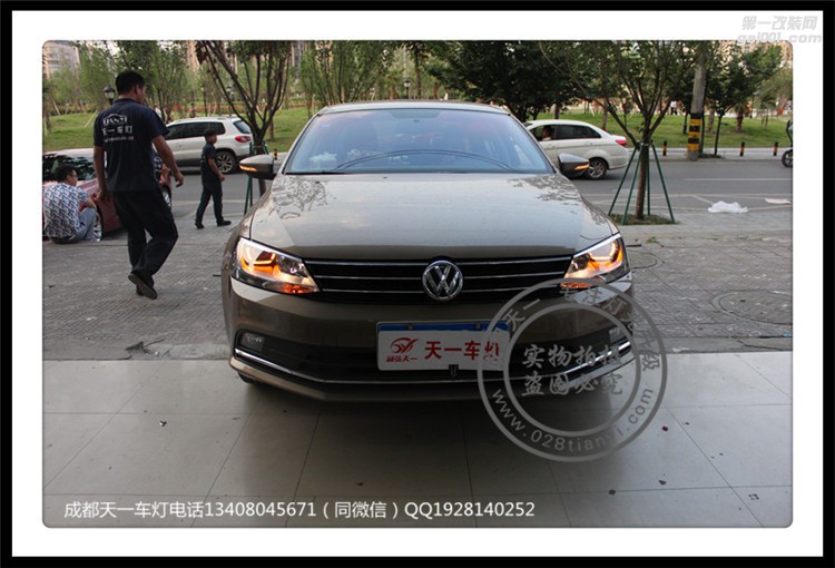 成都大眾新速騰改車燈改裝專用LED日行燈套件海拉5雙光透鏡