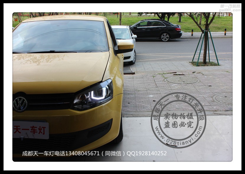 成都大眾Polo車燈改裝升級德國原裝海拉LED日行燈氙氣燈