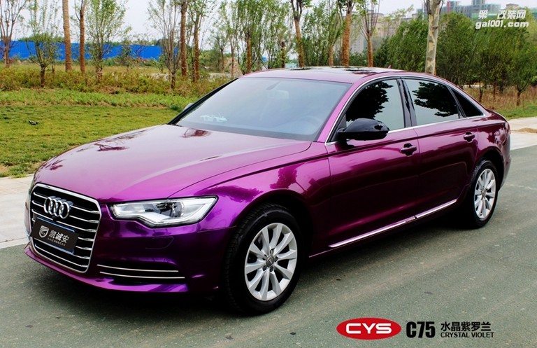 奧迪A6 CYS水晶紫羅蘭 C75 汽車改色貼膜