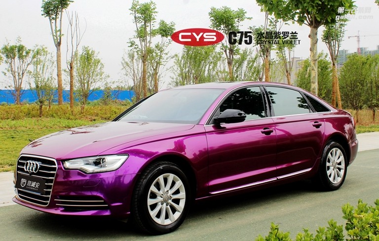 奧迪A6 CYS水晶紫羅蘭 C75 汽車改色貼膜