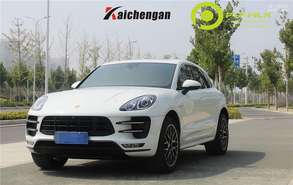 鄭州保時捷macan貼PTF專車專用透明膜效果圖