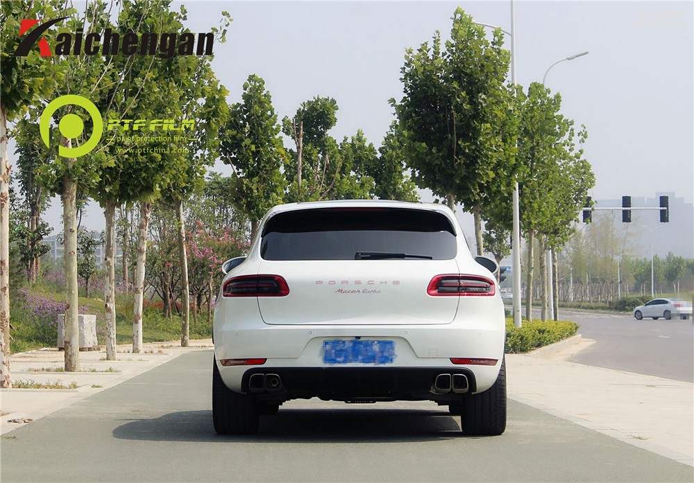 鄭州保時捷macan貼PTF專車專用透明膜效果圖
