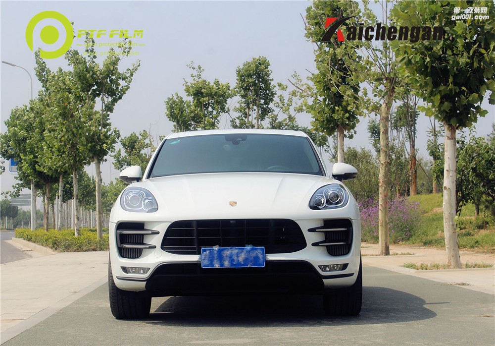 鄭州保時捷macan貼PTF專車專用透明膜效果圖
