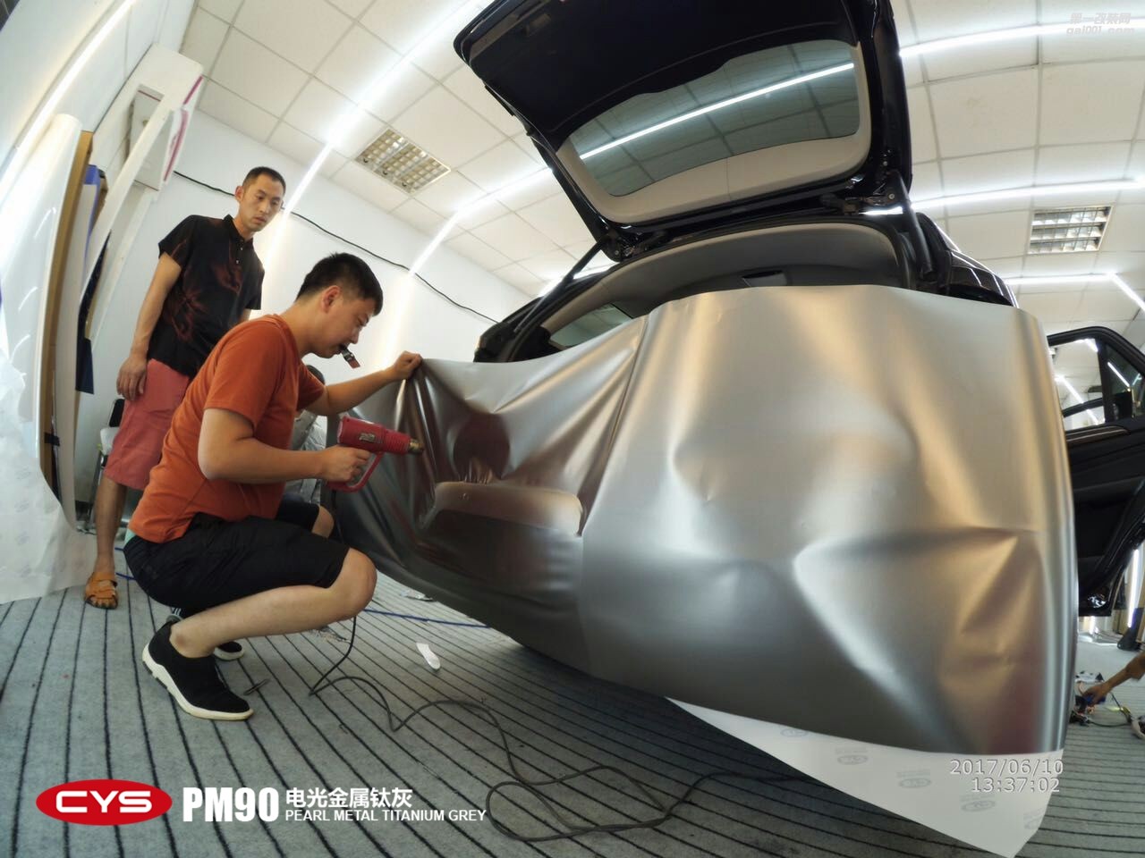 奔馳ML400 CYS電光金屬鈦灰 PM90 汽車(chē)改色貼膜 18611722254 (6)