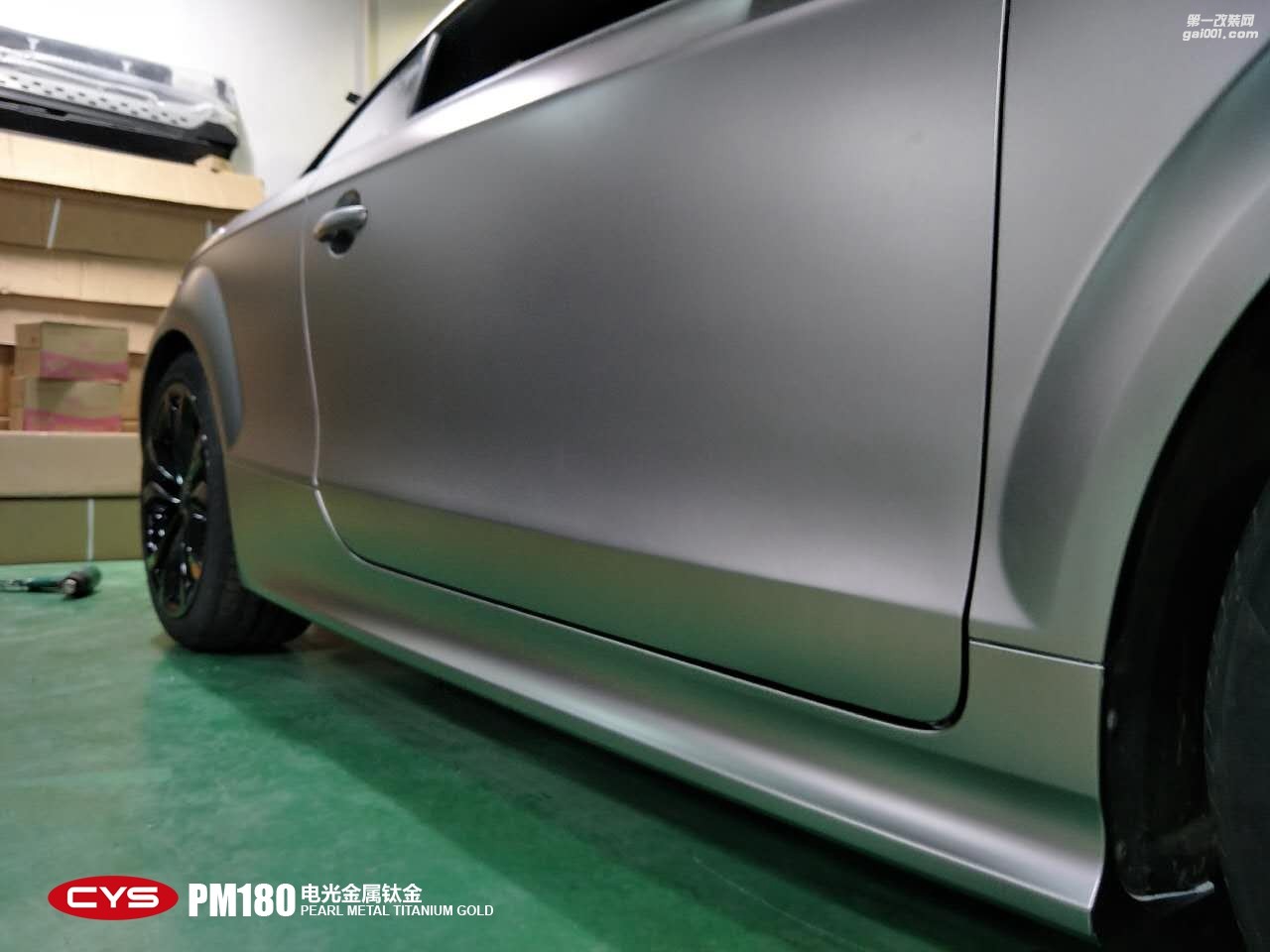 奧迪TT CYS電光金屬鈦金 PM180 汽車(chē)改色貼膜 18611722254 (8)