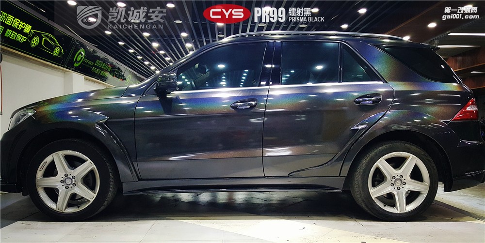 鄭州奔馳鐳射黑全車貼膜效果圖凱誠(chéng)安