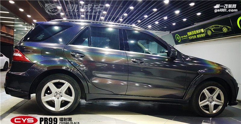 鄭州奔馳鐳射黑全車貼膜效果圖凱誠(chéng)安