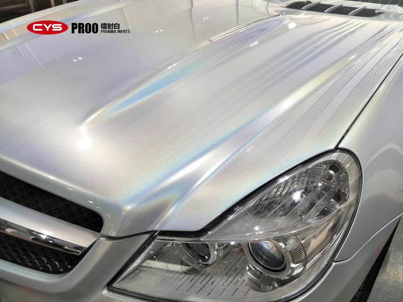 北京奔馳SL300 CYS鐳射白 PR00 汽車改色貼膜